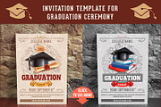 Graduation ceremony template, an Invitation Template by Vector beauty (Thumbnail 2 of 2)