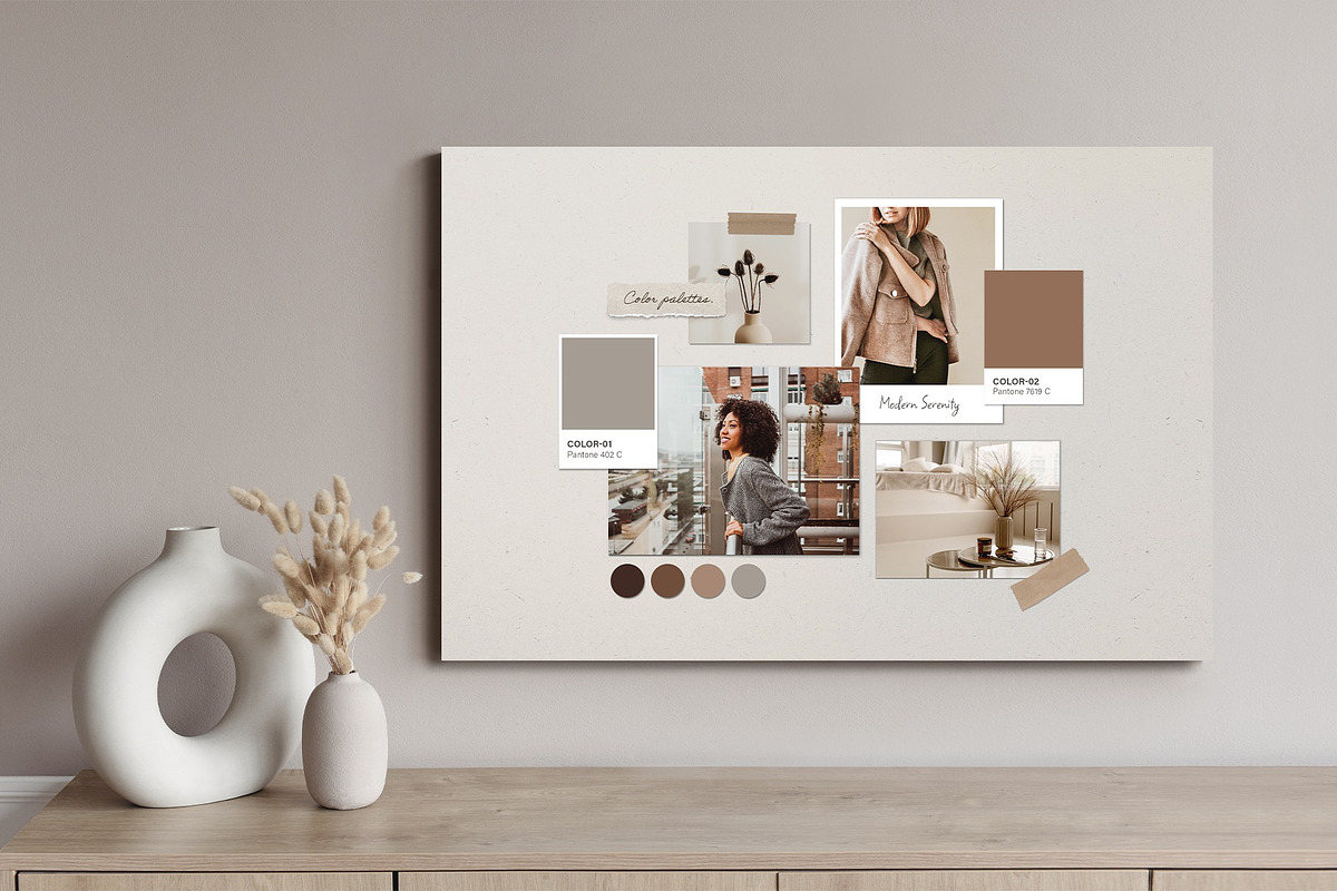 Photo Mood Board Collage Mockup, a Card Template by DesignerCandies (Photo 3 of 4)