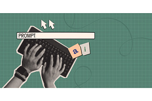 Ai collage poster, halftone texture, a Technology Illustration by art PVP - market