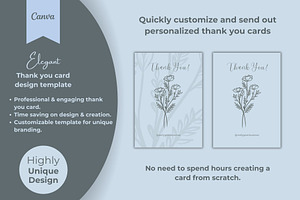 Simple thank you card template canva, a Card Template by DesignArts
