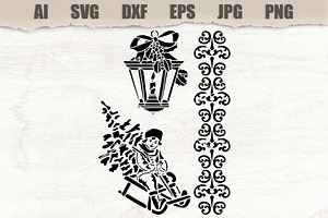 Stencil Winter Border, a Person Illustration by MARYCRAFTIRIA