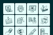 Cyber Security Doodle Icon Set, an Outline Icon by Vectors Market (Thumbnail 7 of 7)