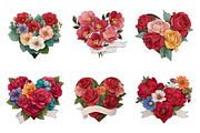 Vintage Floral Heart Clipart Sublima, an Illustration by DreamArtGraphic (Thumbnail 4 of 4)