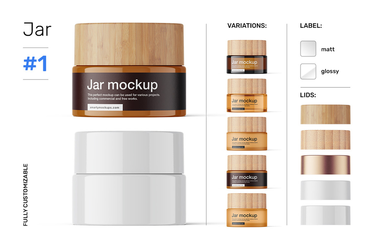 Cosmetic jar mockups bundle, a Packaging Mockup by Smarty Mockups (Photo 5 of 28)