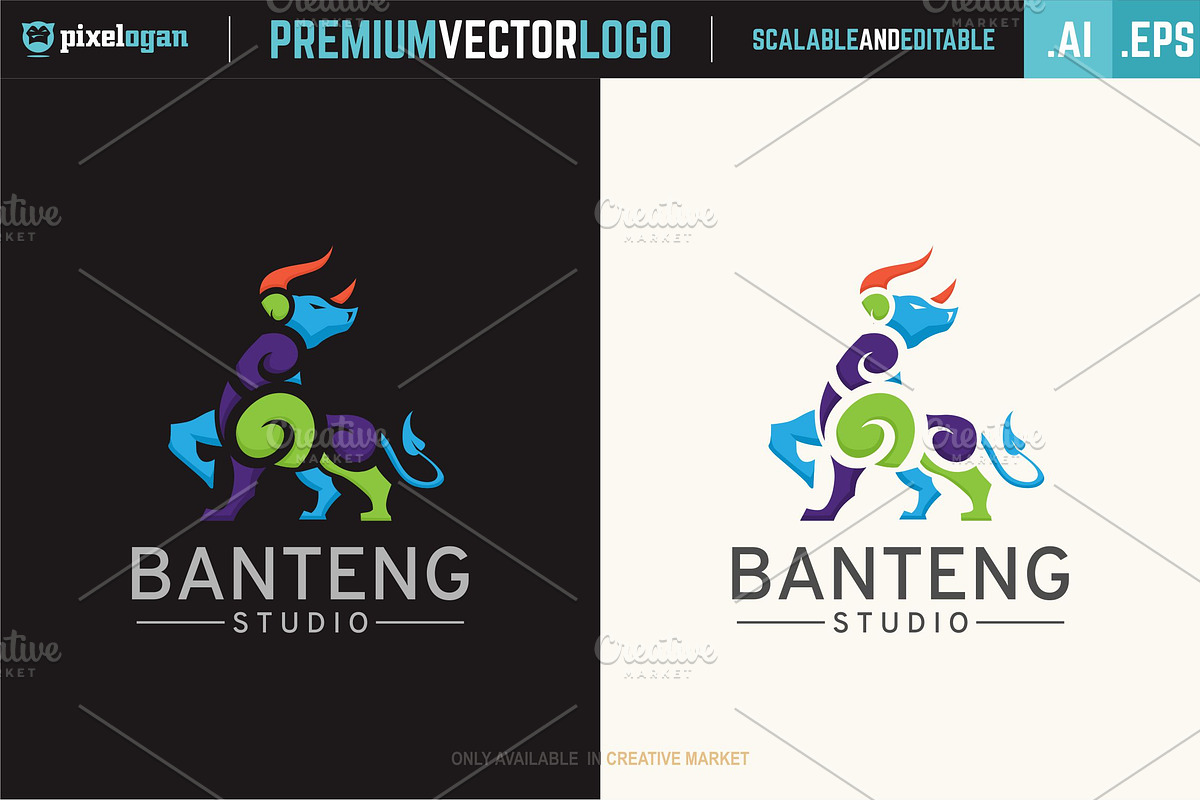 Bull Studio Logo, a Branding & Logo Template by pixelogan (Photo 2 of 2)