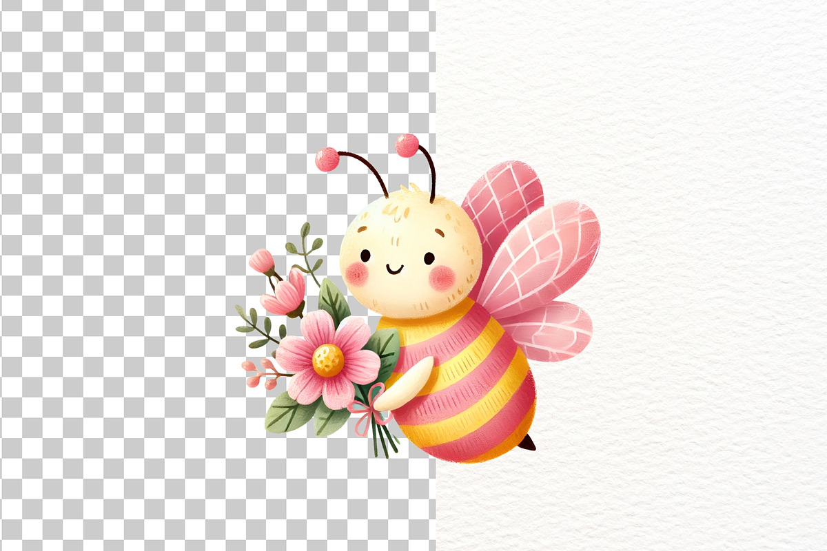 Bear and Honey Bee Clipart Set, an Animal Illustration by Nicolle's Colorful Art (Photo 7 of 7)
