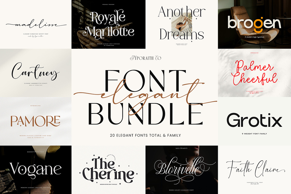 The Modern Font Bundle | 67 Fonts, a Serif Font by Typoraith Co (Photo 5 of 5)