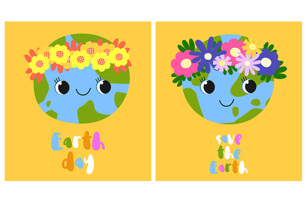 Cute Earth Day Clipart Set: Kawaii, an Object Illustration by the_myro (Photo 1 of 9)
