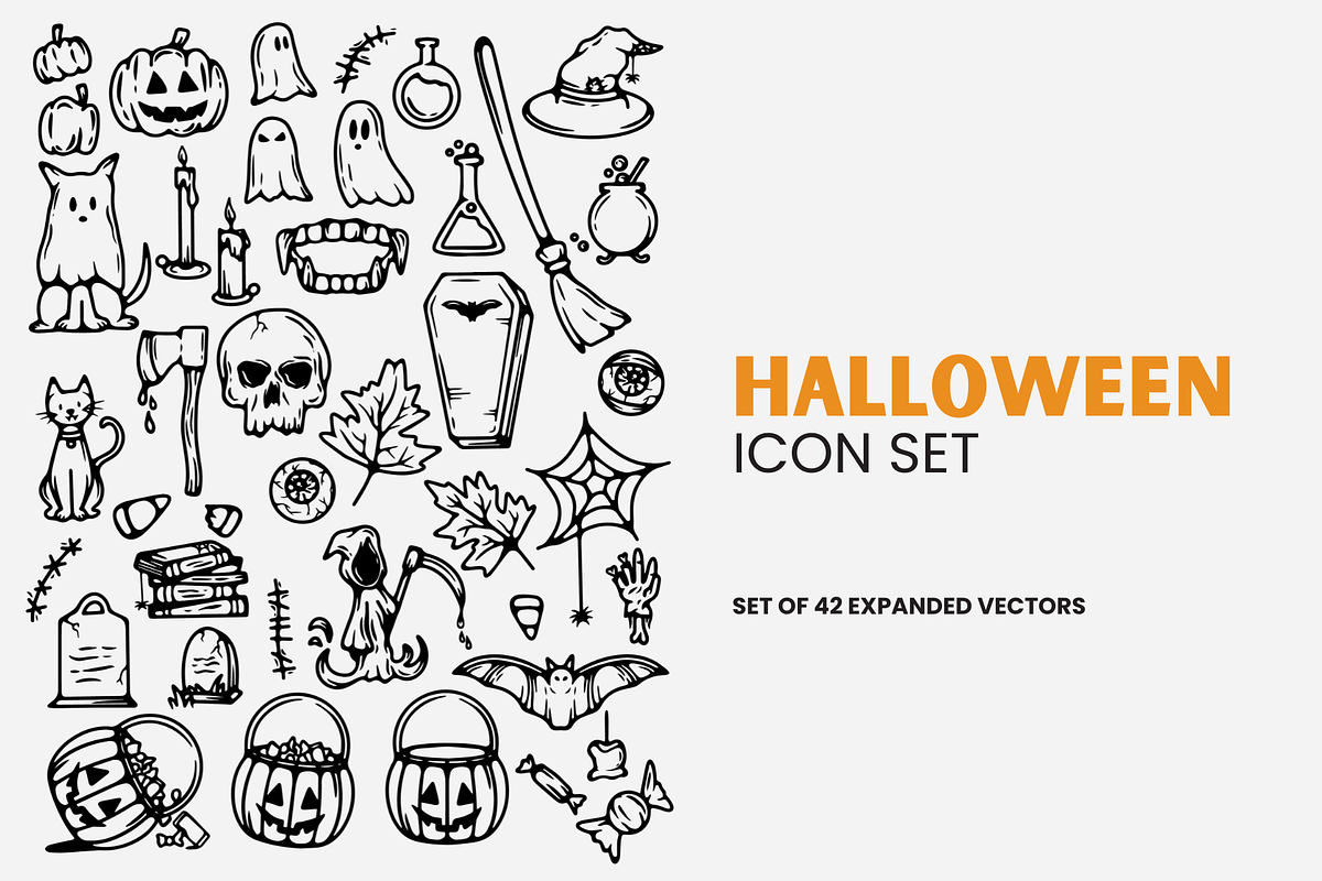 Spooky Halloween Vector Clipart, an Outline Icon by Jessica Tyson Design (Photo 3 of 3)