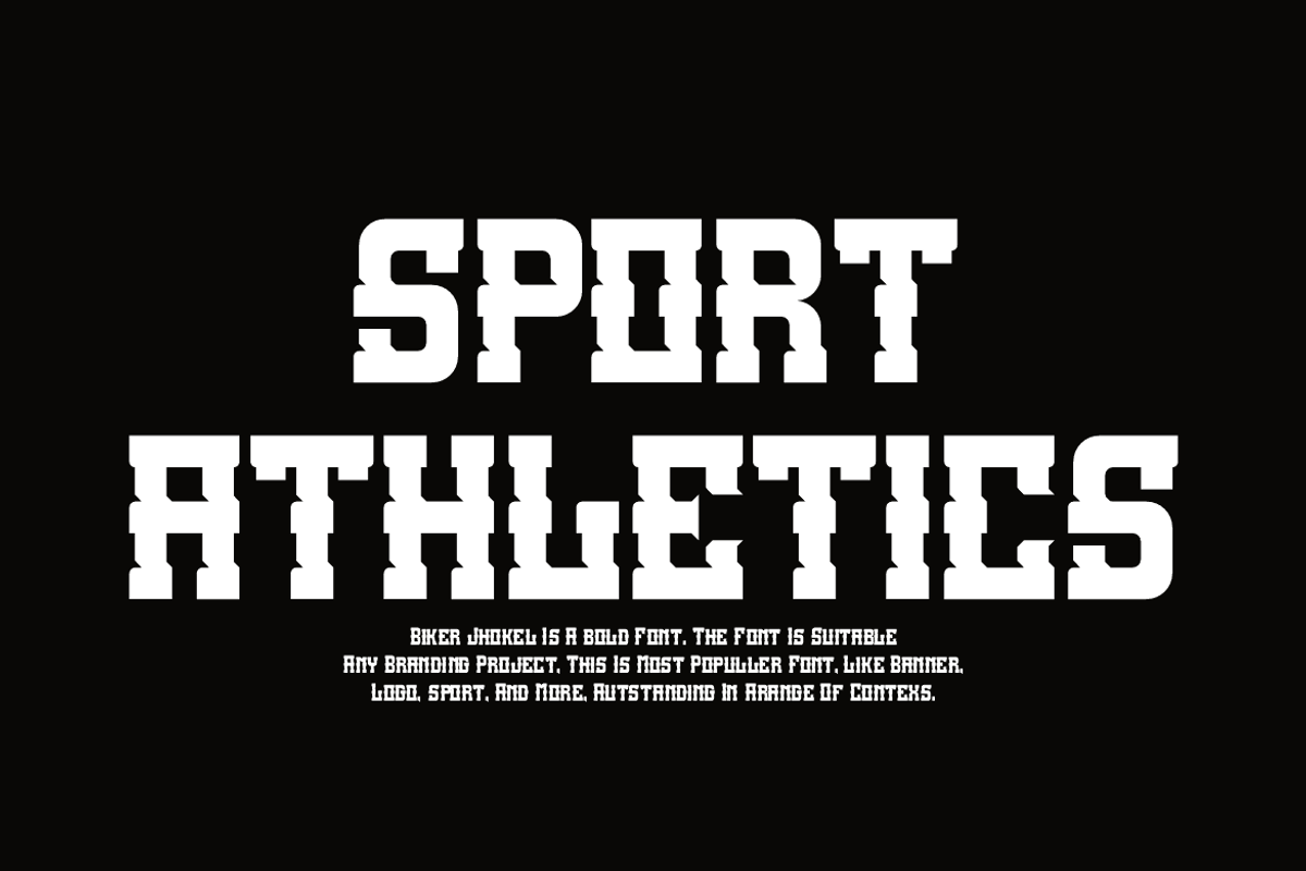 Biker Jhokel Athletics & Basketball, a Slab Serif Font by QR Design Studio (Photo 3 of 7)