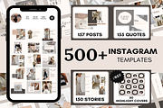NEUTRAL Instagram Templates Bundle, a Social Media Template by LushBury (Thumbnail 1 of 9)