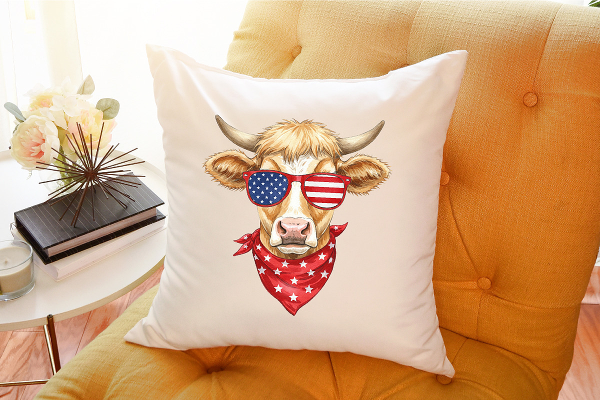 4th of July Heifer Png, Patriotic Co, an Illustration by Sublimation Artist (Photo 5 of 6)