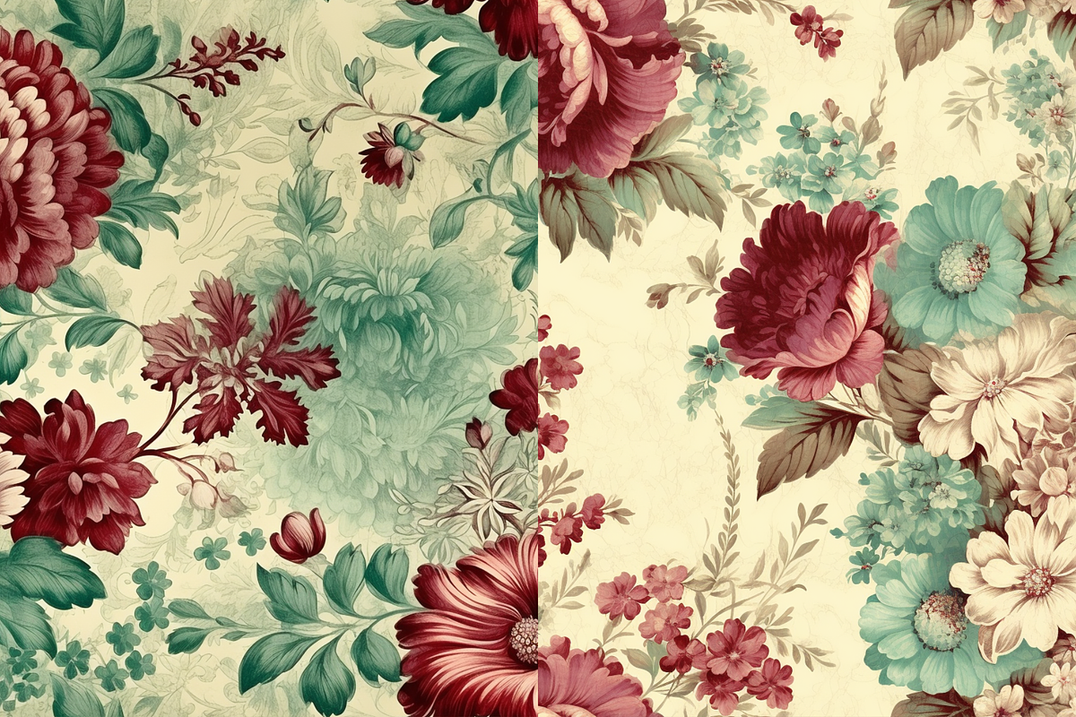 Vintage Flower Pattern PNG-JPG, a Pattern Graphic by Milano Creative (Photo 3 of 3)
