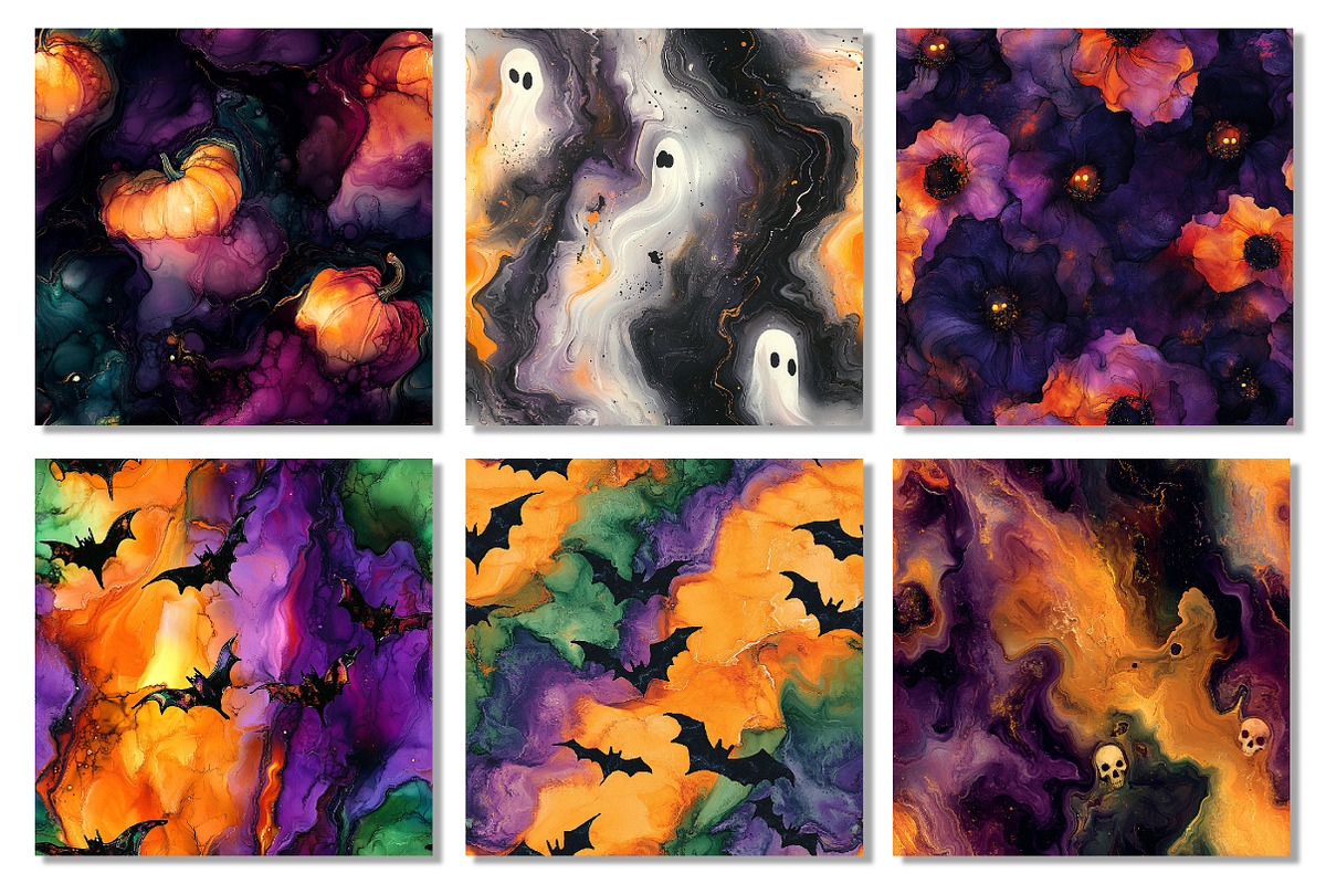 Spooky Halloween Ink Digital Paper, a Texture Graphic by Dream Creation (Photo 7 of 7)