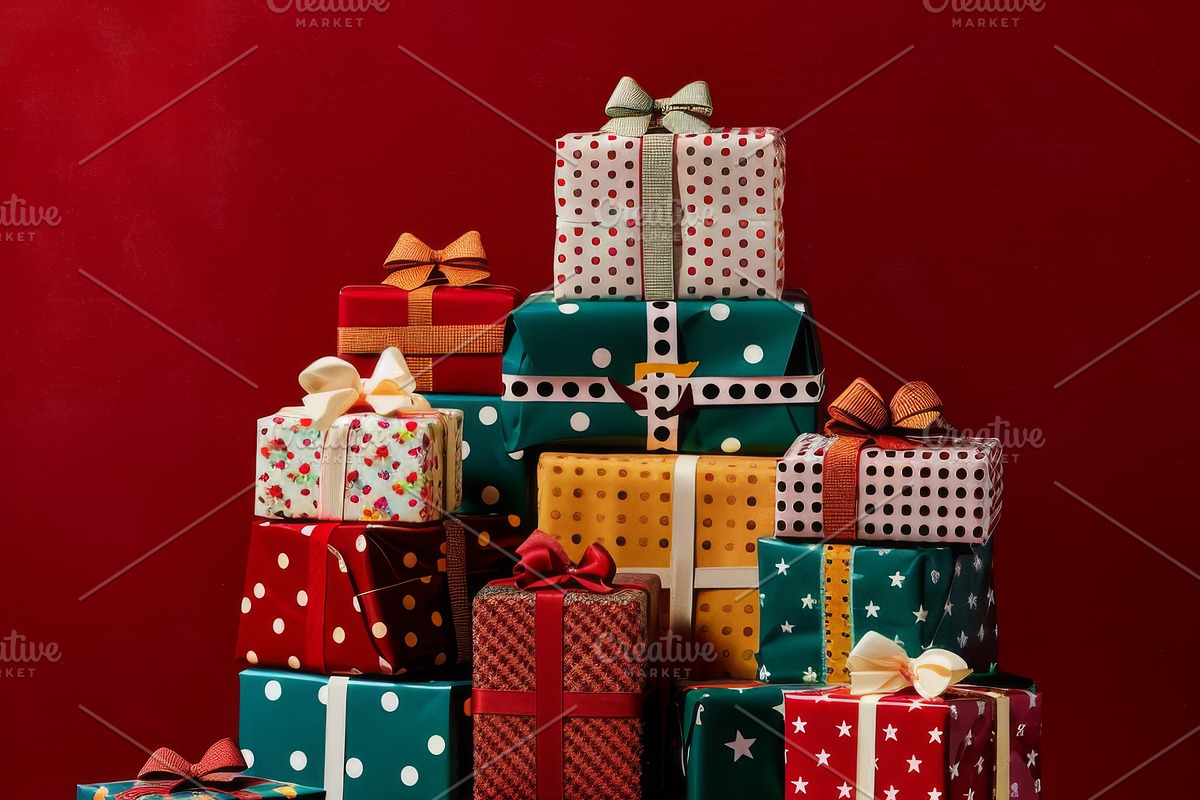 86 Gift boxes with ribbons and bows, a Holiday Photo by Handmadefont (Photo 46 of 90)