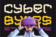 Cyber Bytes Futuristic Pixel Font, a Font by PutraCetol Studio (Thumbnail 1 of 5)