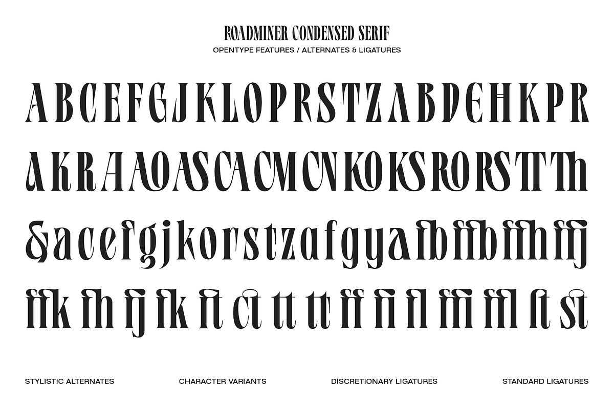 Roadminer - Condensed Serif Typeface, a Serif Font by Mbonster Design Studio (Photo 12 of 17)