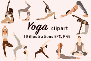 Abstract Yoga Clipart Set