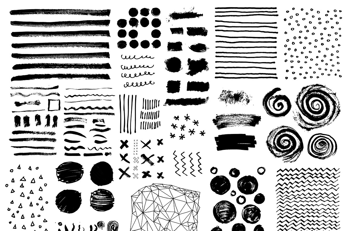 Ink Brush Strokes vector eps 10, a Texture Graphic by Soulful Vectors (Photo 1 of 7)