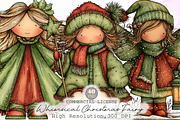 Whimsical Christmas Fairy Clipart, an Illustration by Sublimation Artist (Thumbnail 1 of 6)
