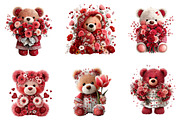 Flowers Valentine Teddy Bear Clipart, an Illustration by Dream Creation (Thumbnail 2 of 6)