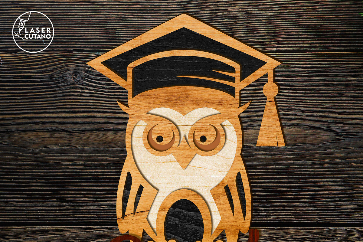 Graduation Owl Decorative Template, a Design Template by LaserCutano (Photo 3 of 6)