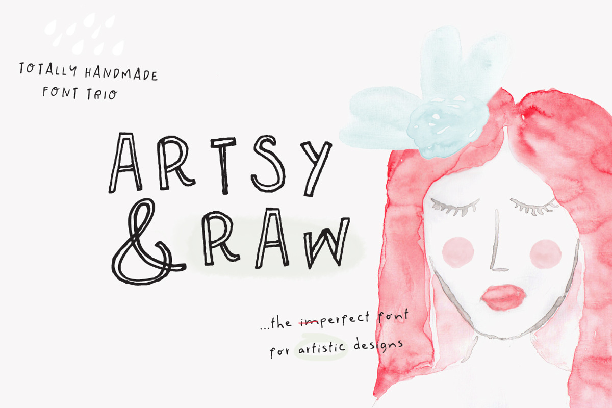 Outline Font - Artsy and Raw, a Handwritten Font by pixelcolours (Photo 2 of 11)