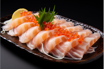 Odorous Raw fish fillet. Generate Ai, a Food & Drink Photo by Ylivdesign