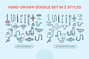 Plumbing and Pipes Set Doodle Style, an Object Graphic by 35lab (Thumbnail 2 of 6)