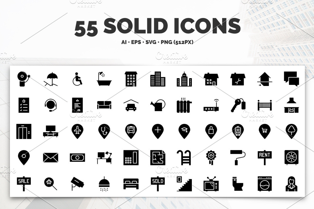 Premium »Real Estate« Icons, a Solid Icon by IconUncle (Photo 3 of 3)