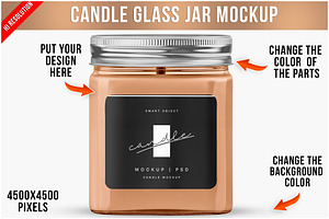 A Candle Glass Jar Mockup PSD, a Packaging Mockup by Bruno's Shop