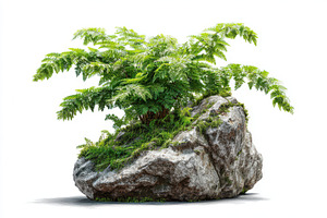 Lush Ferns atop a Grey Rock Nature S, a Photo by Pixeness Studio