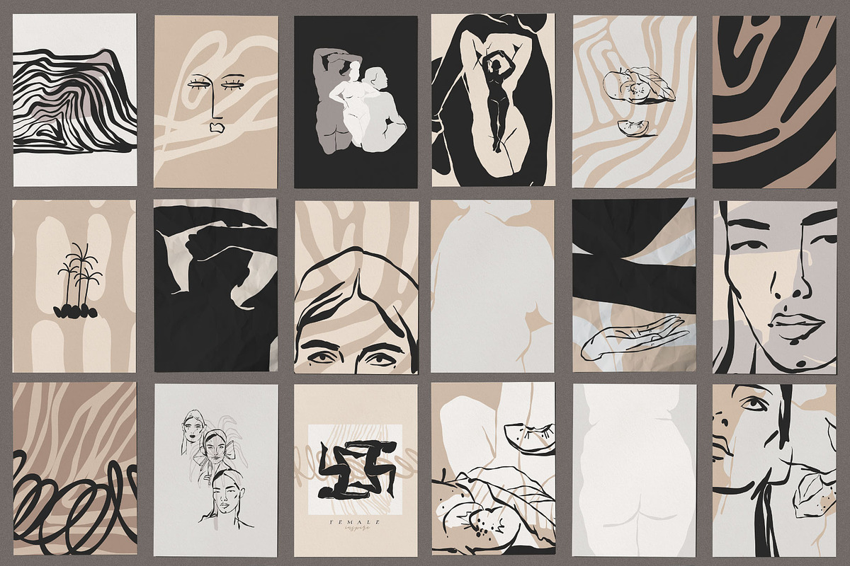 Feminine abstract poster gallery, a Person Illustration by Anastasy_helter (Photo 6 of 32)