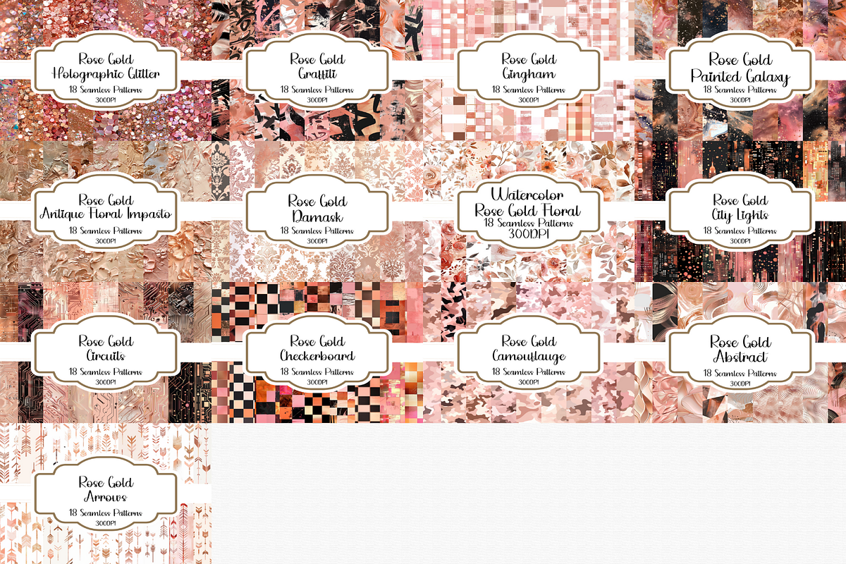 500 Rose Gold Seamless Patterns, a Pattern Graphic by PrintablesByFranklyn (Photo 3 of 4)