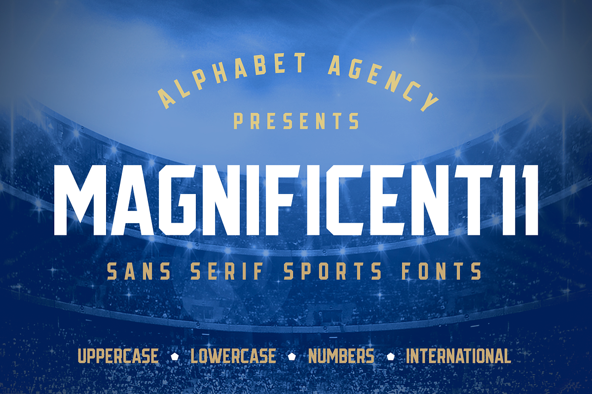 Magnificent11 Sans Serif Fonts, a Sans Serif Font by Alphabet Agency (Photo 1 of 9)