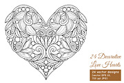 Decorative Love Hearts, a Decorative Illustration by Elen-Lane (Thumbnail 3 of 5)