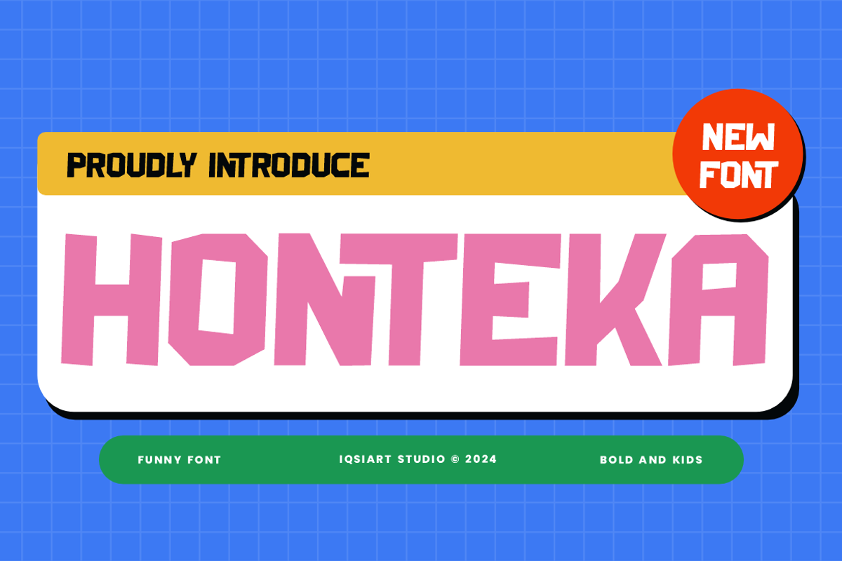Honteka - Comic Font, a Sans Serif Font by Iqsiart Studio (Photo 1 of 6)