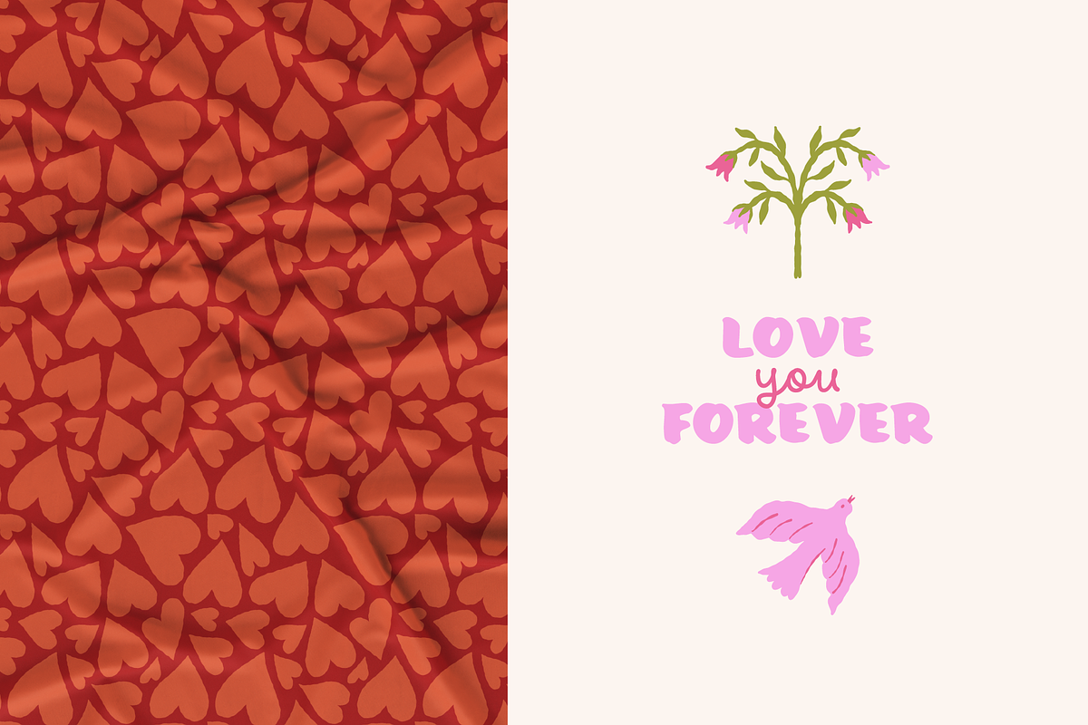 Love and flowers. Seamless patterns, a Pattern Graphic by venimo (Photo 6 of 12)