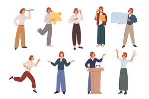 Business lady character. Woman in, a Person Illustration by Vectorbuum