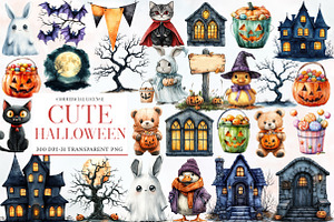 Cute Halloween Clipart Bundle, an Illustration by Designworld
