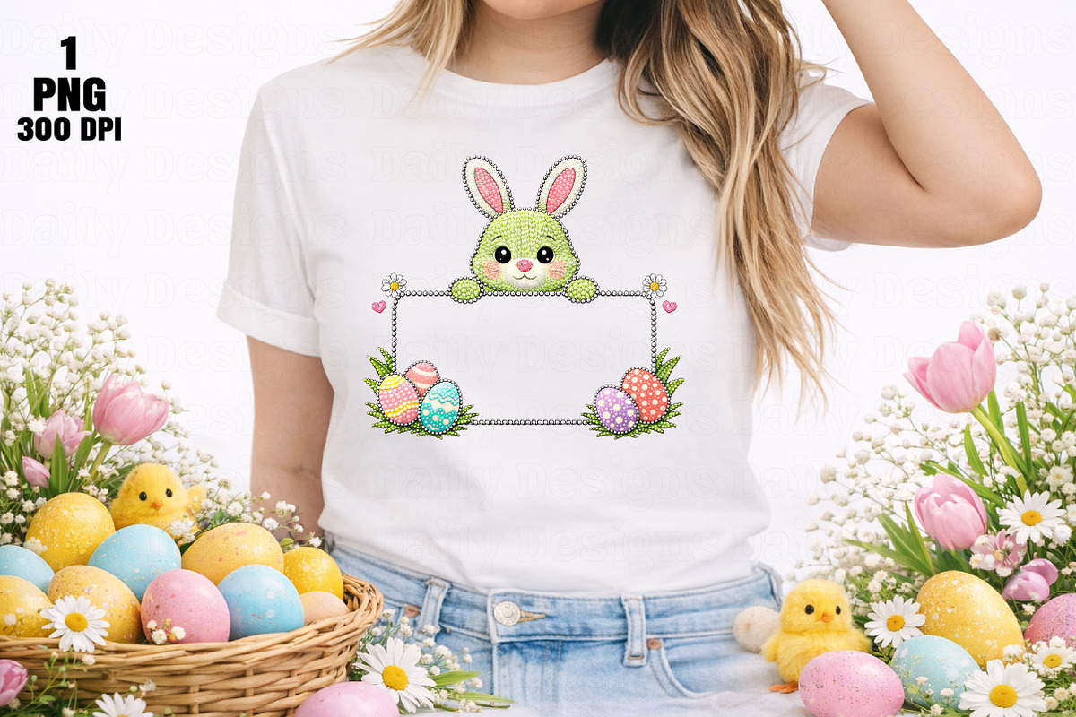 Bling Easter Bunny Frame PNG, an Illustration by Daily.Designs (Photo 3 of 5)