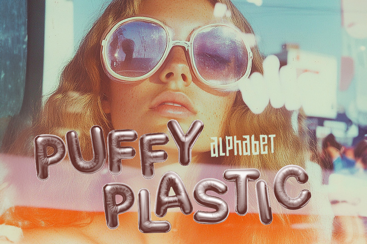 Puffy Plastic alphabet font, a Font by Sonnyfive (Photo 1 of 7)