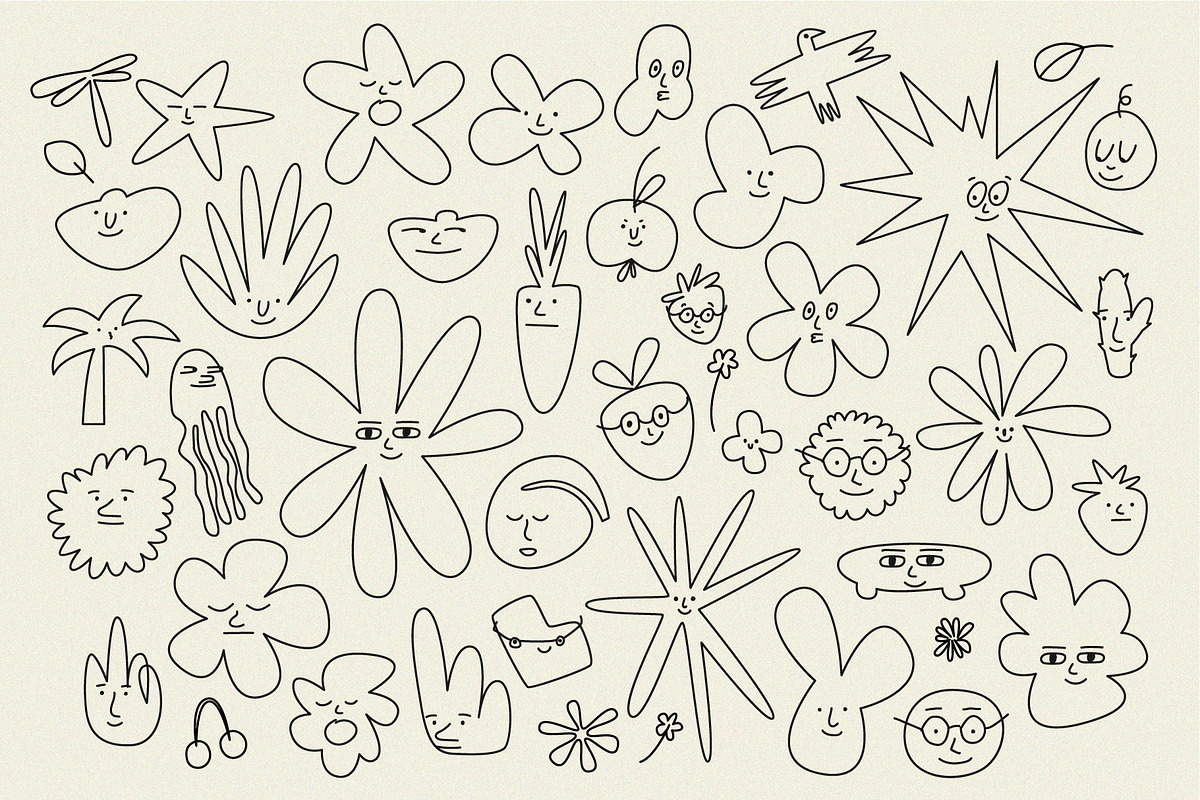 Emotions Line Illustrations 40pieces, an Object Graphic by line & plane (Photo 2 of 6)