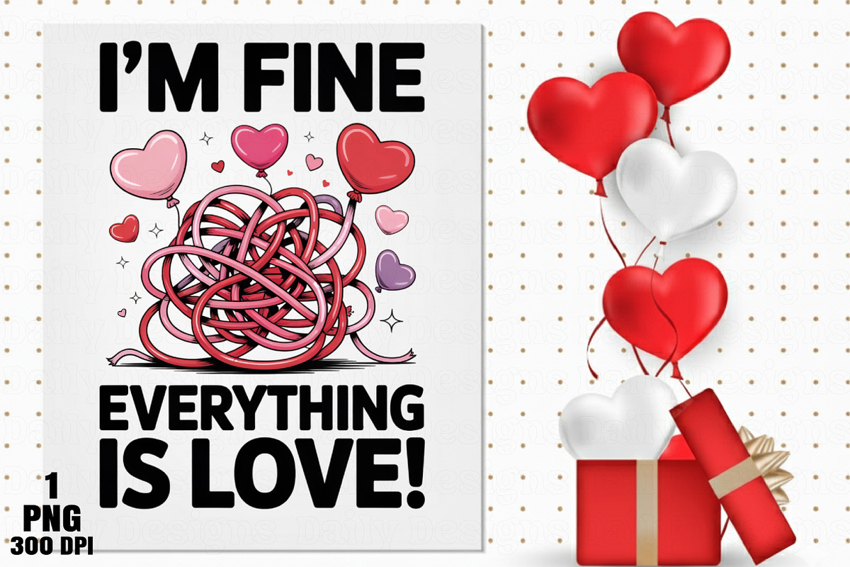 Valentine Sublimation I M Fine, an Illustration by Daily.Designs (Photo 4 of 5)