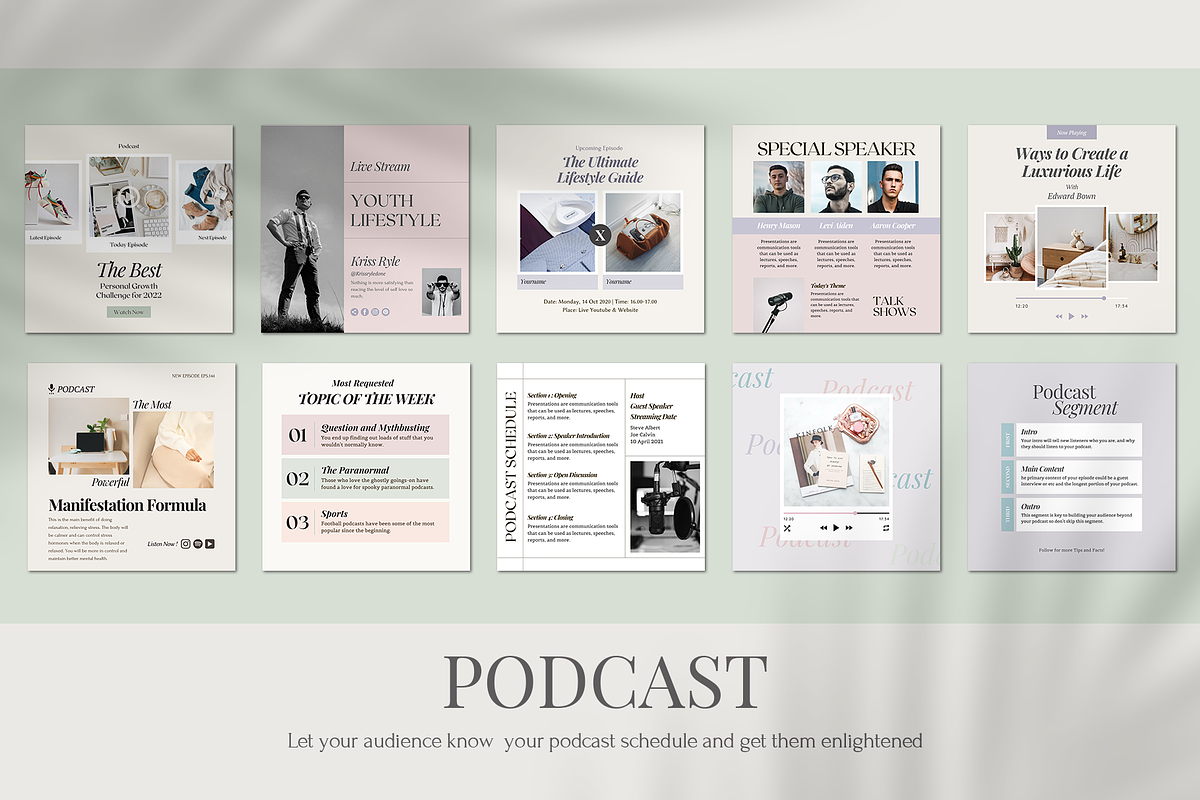 Instagram Podcast Starter Kit, a Social Media Template by Analogi Studio (Photo 9 of 27)