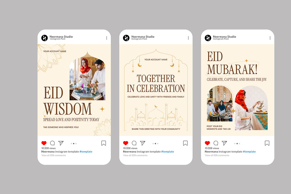 Eid Greeting Instagram Post, a Social Media Template by Neermana (Photo 3 of 4)
