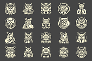 Vintage Great Horned Owl Designs, an Animal Illustration by devastd (Thumbnail 11 of 13)