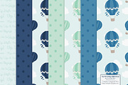Navy & Mint Hot Air Balloons, an Illustration by Amanda Ilkov (Thumbnail 5 of 5)