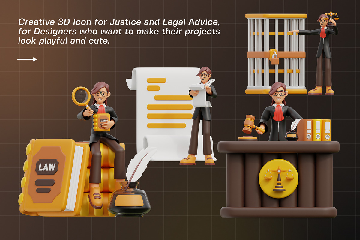Lawyer Female 3D Illustration Pack, a Characters & Person 3D Model by Tempcraft (Photo 2 of 5)