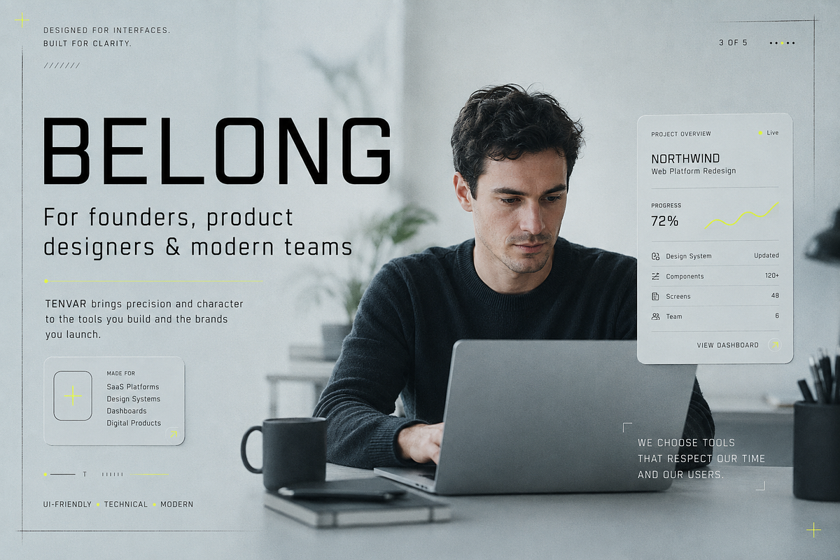 TENVAR – Modern Tech Sans Serif, a Sans Serif Font by Nouric Design (Photo 3 of 5)